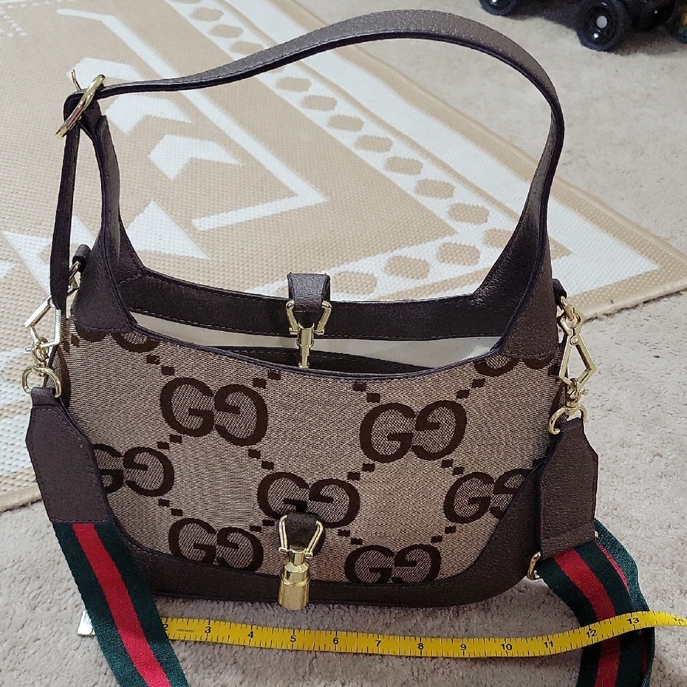 Brown and Cream Shoulder Bag